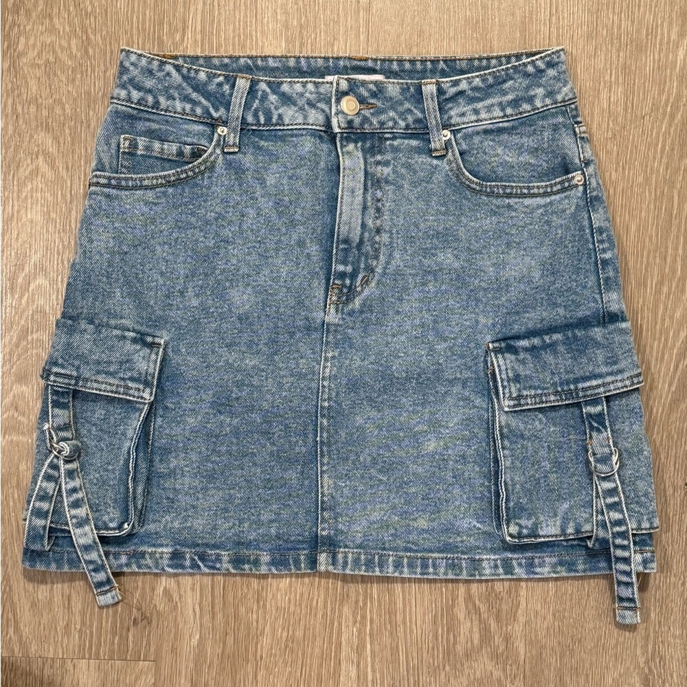 Denim Cargo Skirt